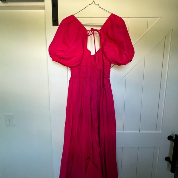 Ulla Johnson Pink Backless Tie Front Maxi Dress - Picture 3 of 4